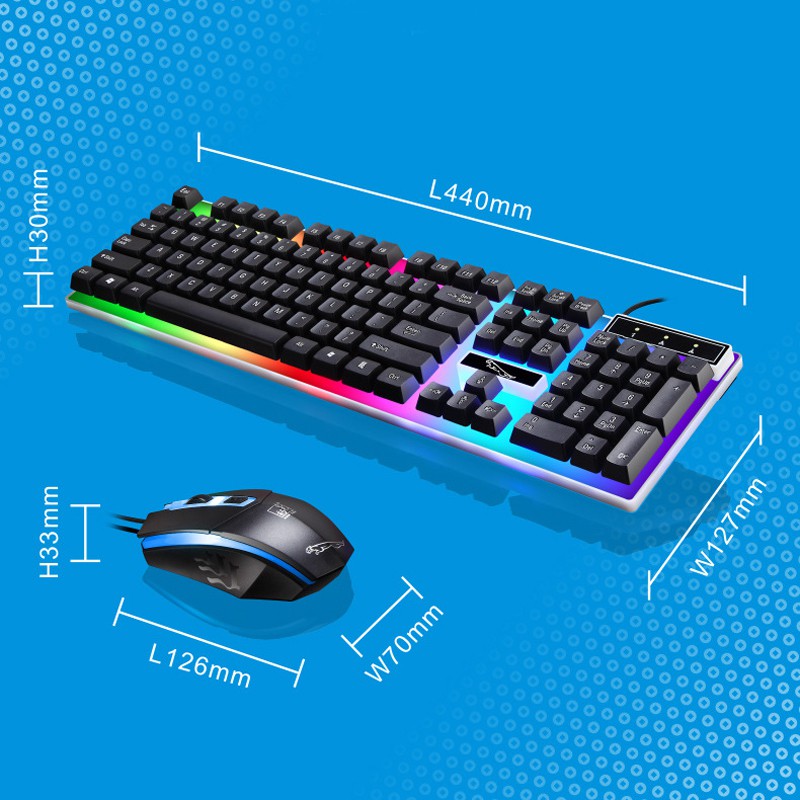 Bộ Bàn Phím Giả Cơ Kèm Chuột Leopard G21 Có LED 7 Màu Ấn Tượng