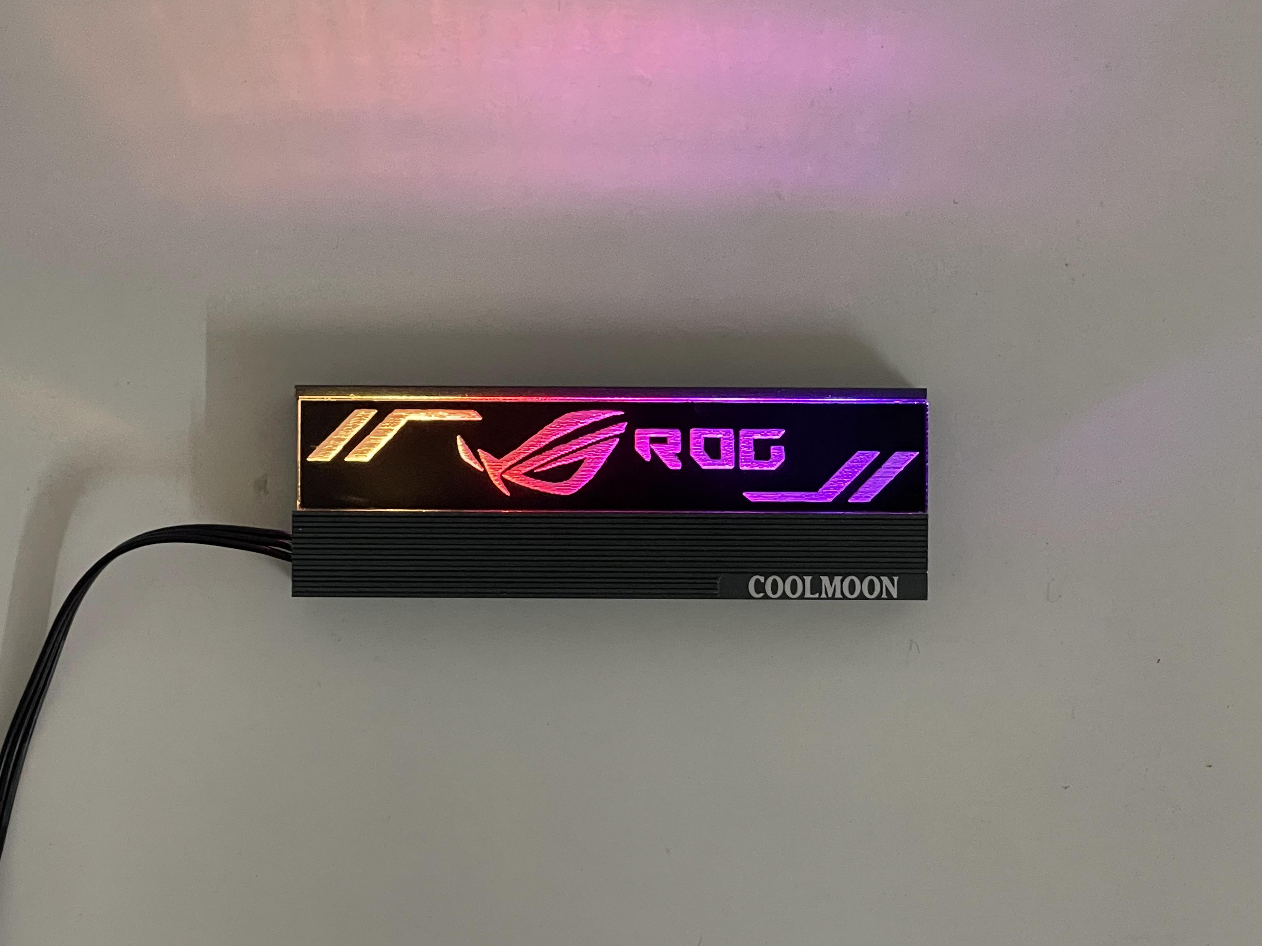 Tản Nhiệt SSD M2 Led RGB Coolmoon Họa Tiết Logo Các Hãng - Đồng Bộ Hub