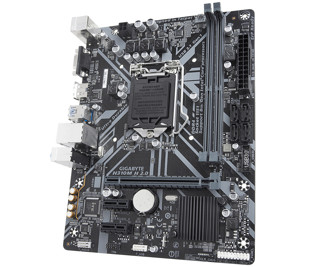 Mainboard GIGABYTE H310M H 2.0 (Intel H310, Socket 1151, m-ATX, 2 khe RAM DDR4) - Đã Qua Sử Dụng