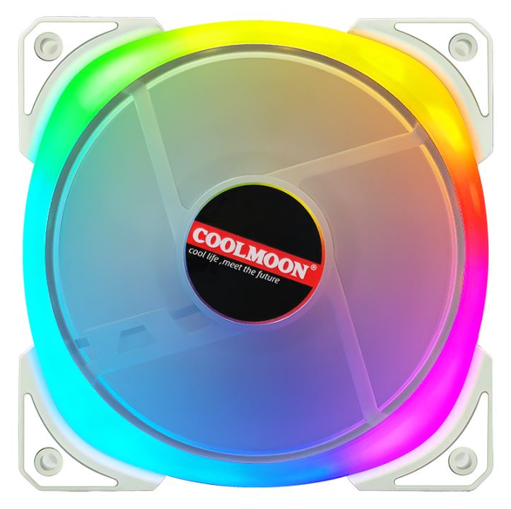 Quạt Tản Nhiệt, Fan Led RGB Coolmoon P3 Có Điều Tốc PWM - Led Sync Main 3 Pin 5v / Bộ Hub Coolmoon P-ARGB PWM