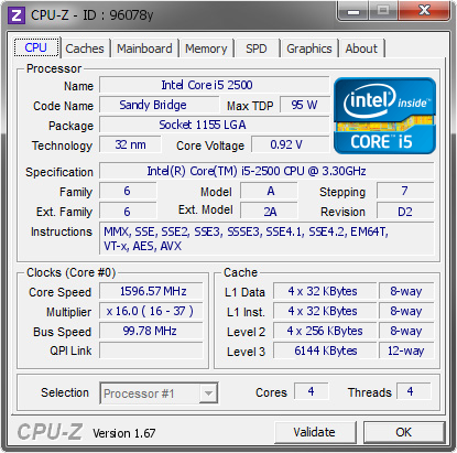 CPU Intel Core i5 2500 (3.70GHz, 6M, 4 Cores 4 Threads) - Đã Qua Sử Dụng, Không Kèm Fan