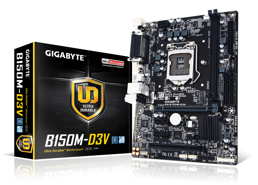 Mainboard GIGABYTE GA-B150M-D3V (Chipset Intel B150/ Socket LGA1151/ VGA onboard) - Đã Qua Sử Dụng