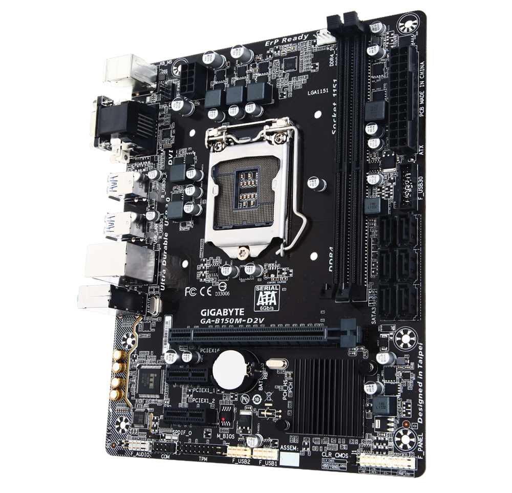 Mainboard GIGABYTE GA-B150M-D2V (Chipset Intel B150/ Socket LGA1151/ VGA onboard) - Đã Qua Sử Dụng
