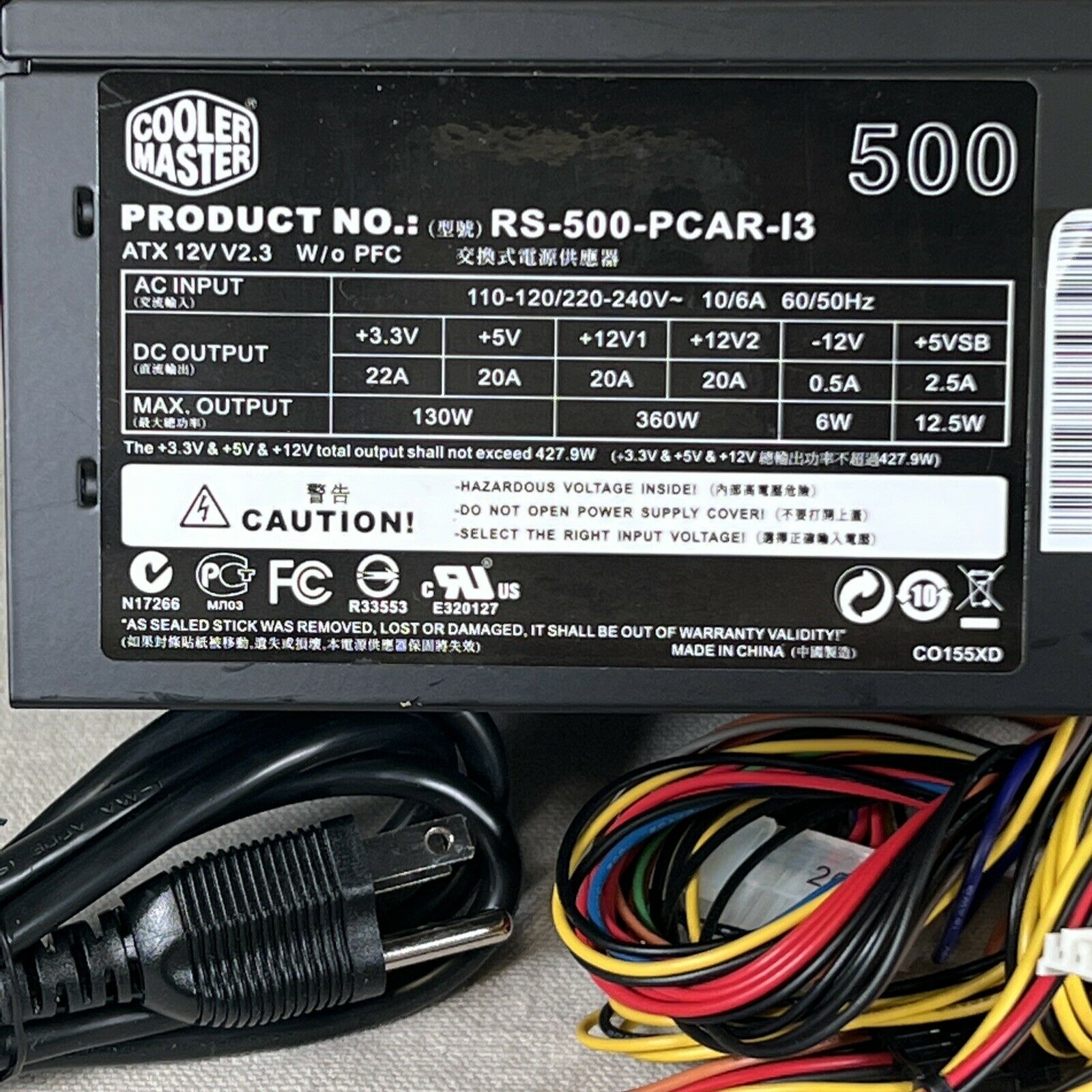 Nguồn Cooler Master 500W (RS-500-PCAR-I3) - Đã Qua Sử Dụng