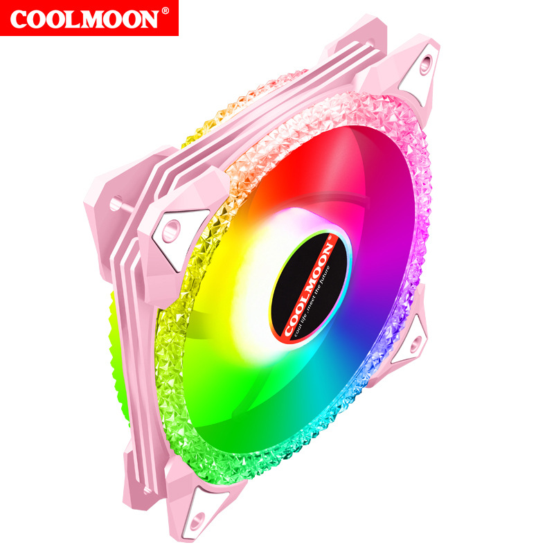 Quạt Tản Nhiệt, Fan Case Led RGB Coolmoon Magic Drill AS2 - Đồng Bộ Hub