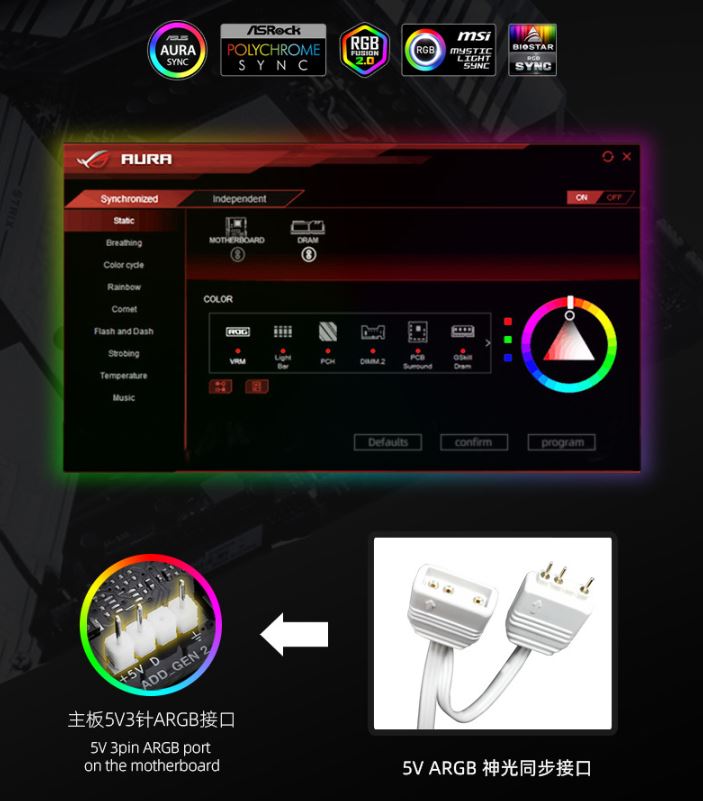 Quạt Tản Nhiệt, Fan Case Coolmoon AS2 ARGB - Led Sync Main 3 Pin 5v / Bộ Hub Coolmoon P-ARGB PWM