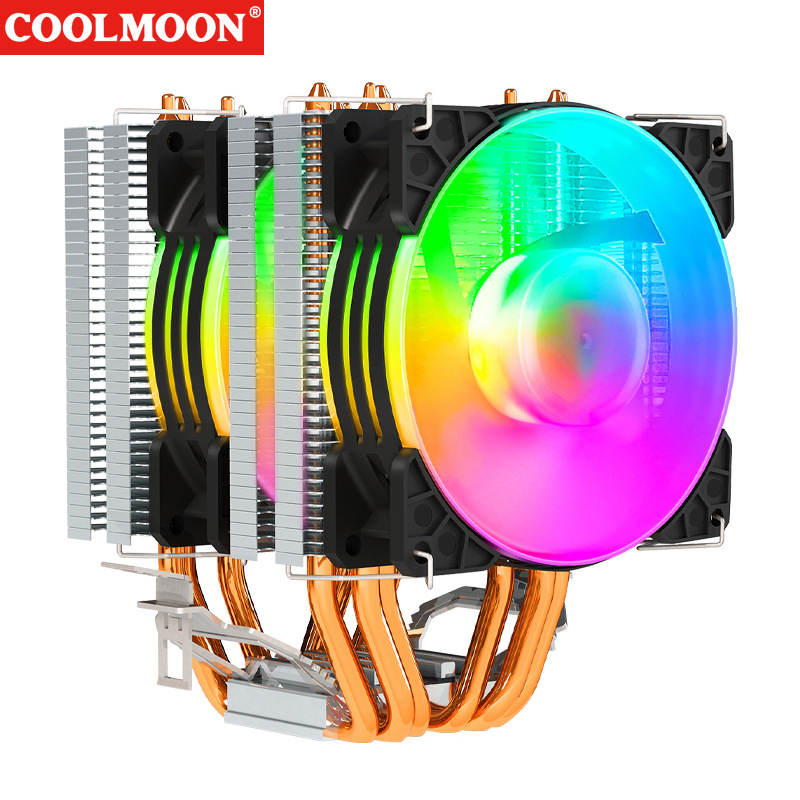 Tản Nhiệt Khí, Fan CPU Snowman M-X6 Magic Moon Led RGB Dual Fan - Hỗ Trợ All CPU