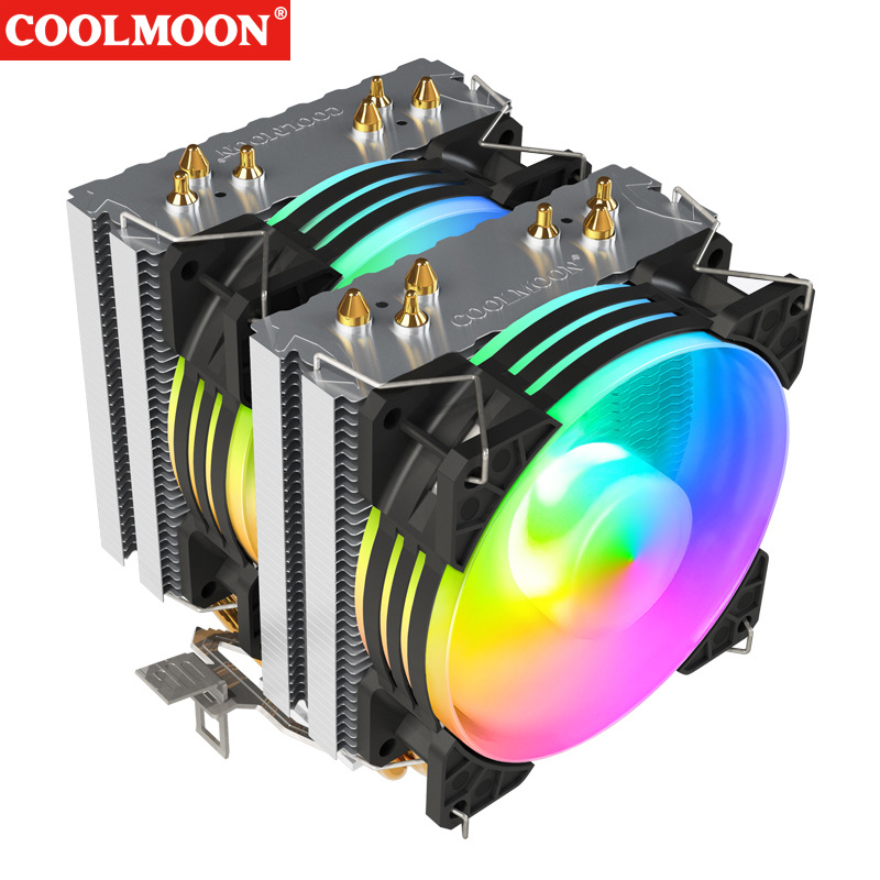 Tản Nhiệt Khí, Fan CPU Snowman M-X6 Magic Moon Led RGB Dual Fan - Hỗ Trợ All CPU