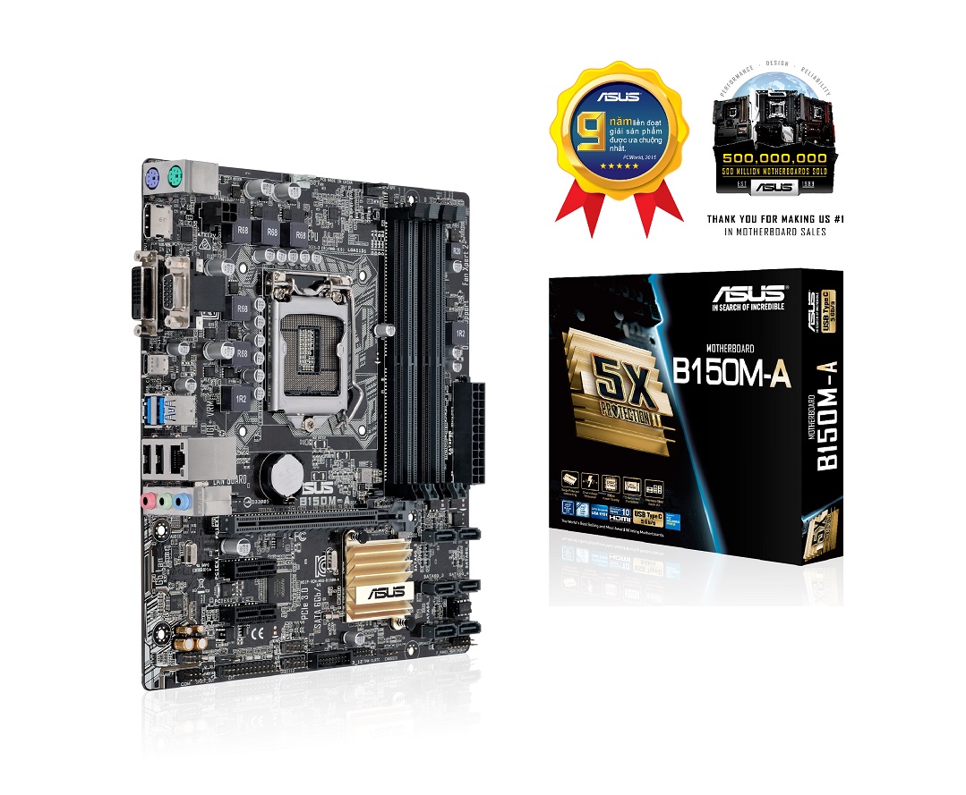 Mainboard ASUS B150M-A (Intel B150, Socket 1151, M-ATX, 4 Khe Ram DDR4) - Đã Qua Sử Dụng