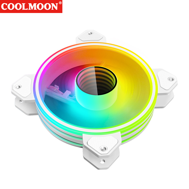 Quạt Tản Nhiệt, Fan Case Led RGB Coolmoon WF1 ARGB - Màu Trắng