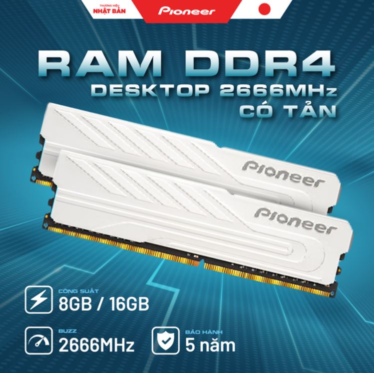 Ram Pioneer DDR4 8GB Bus 2666 / 3200 MHz - Tản Nhiệt