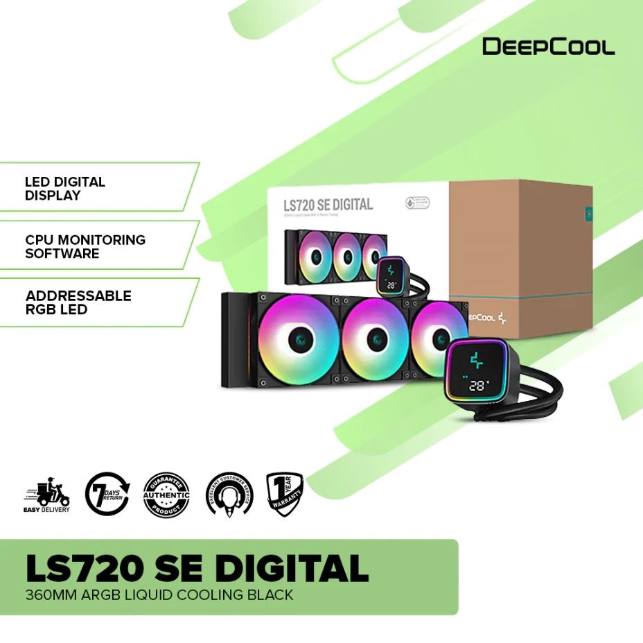 Tản Nhiệt Nước AIO Deepcool LS720 SE Digital Led ARGB - Màu Đen / Trắng