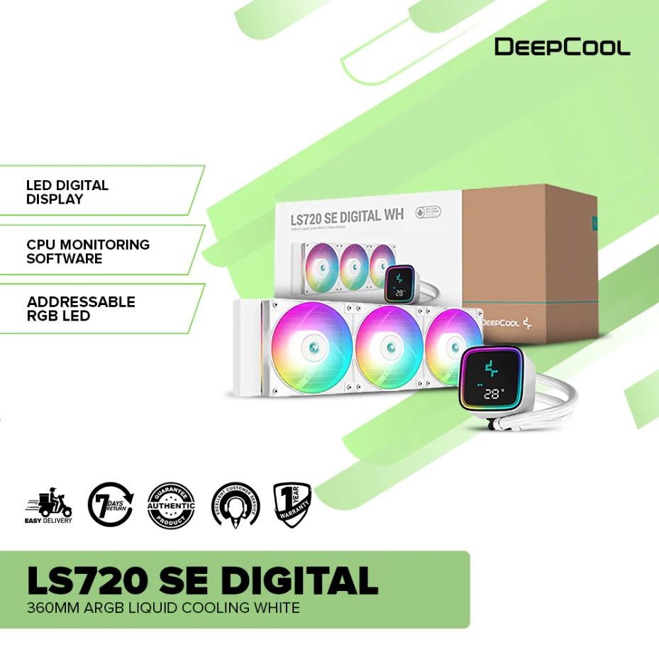 Tản Nhiệt Nước AIO Deepcool LS720 SE Digital Led ARGB - Màu Đen / Trắng