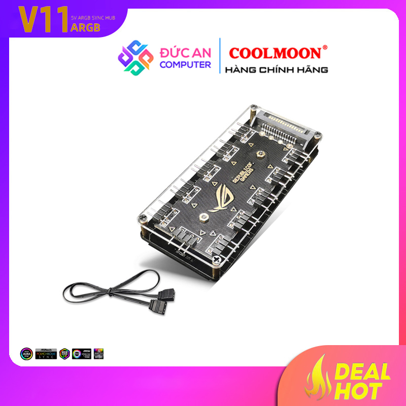 Dock Coolmoon ARGB 3 Pin 5v 11 Cổng - Đồng Bộ Main Board