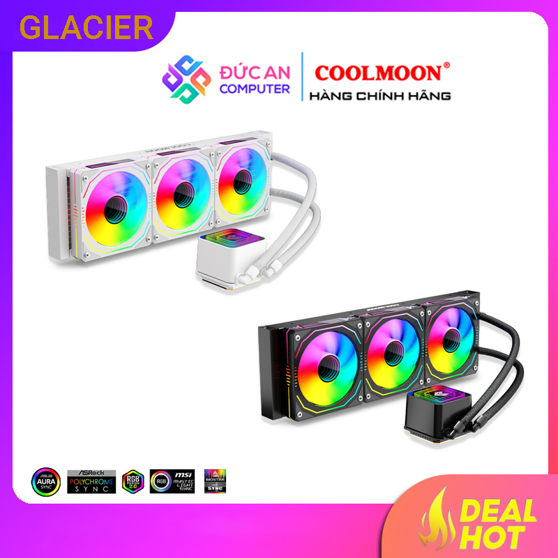 Tản Nhiệt Nước All in One Coolmoon GLACIER 360 Led ARGB Gương Vô Cực