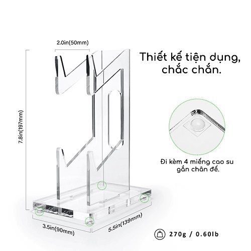 Giá Đỡ Tay Cầm Chơi Game Nhựa Acrylic Trong Suốt