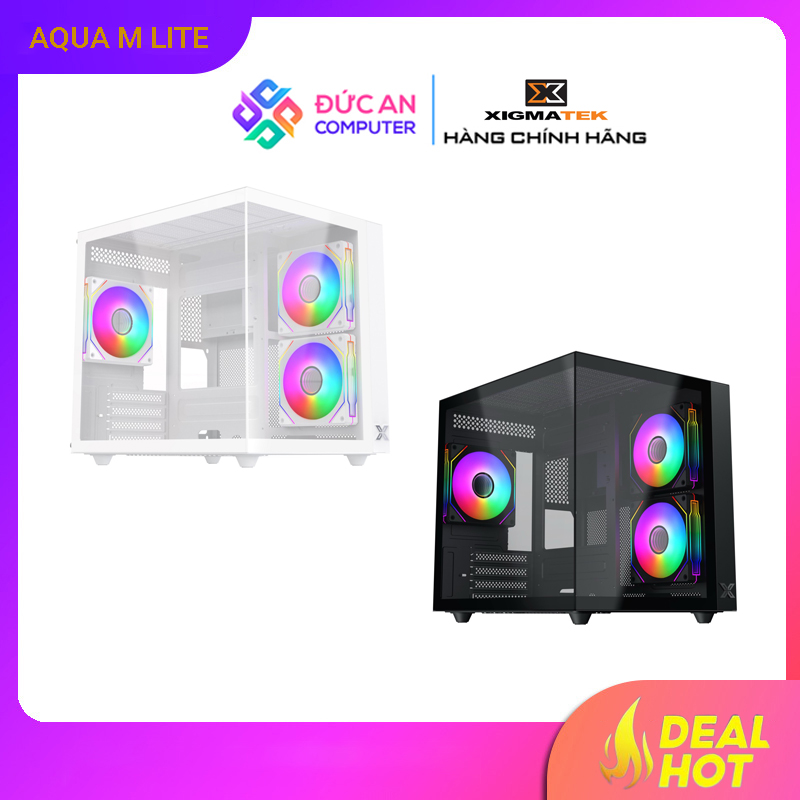 Vỏ Case 2 Mặt Kính Cường Lực Xigmatek Aqua M Lite 3GF - KÈM 03 FAN XIGMATEK G20F