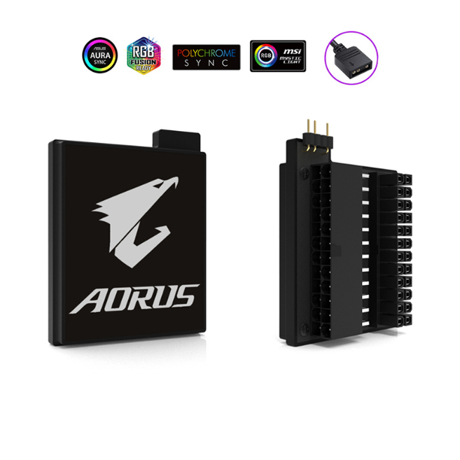 Cầu Đảo Góc Cổng 24pin Mainboard Led ARGB - Logo Aorus / Rog / MSI