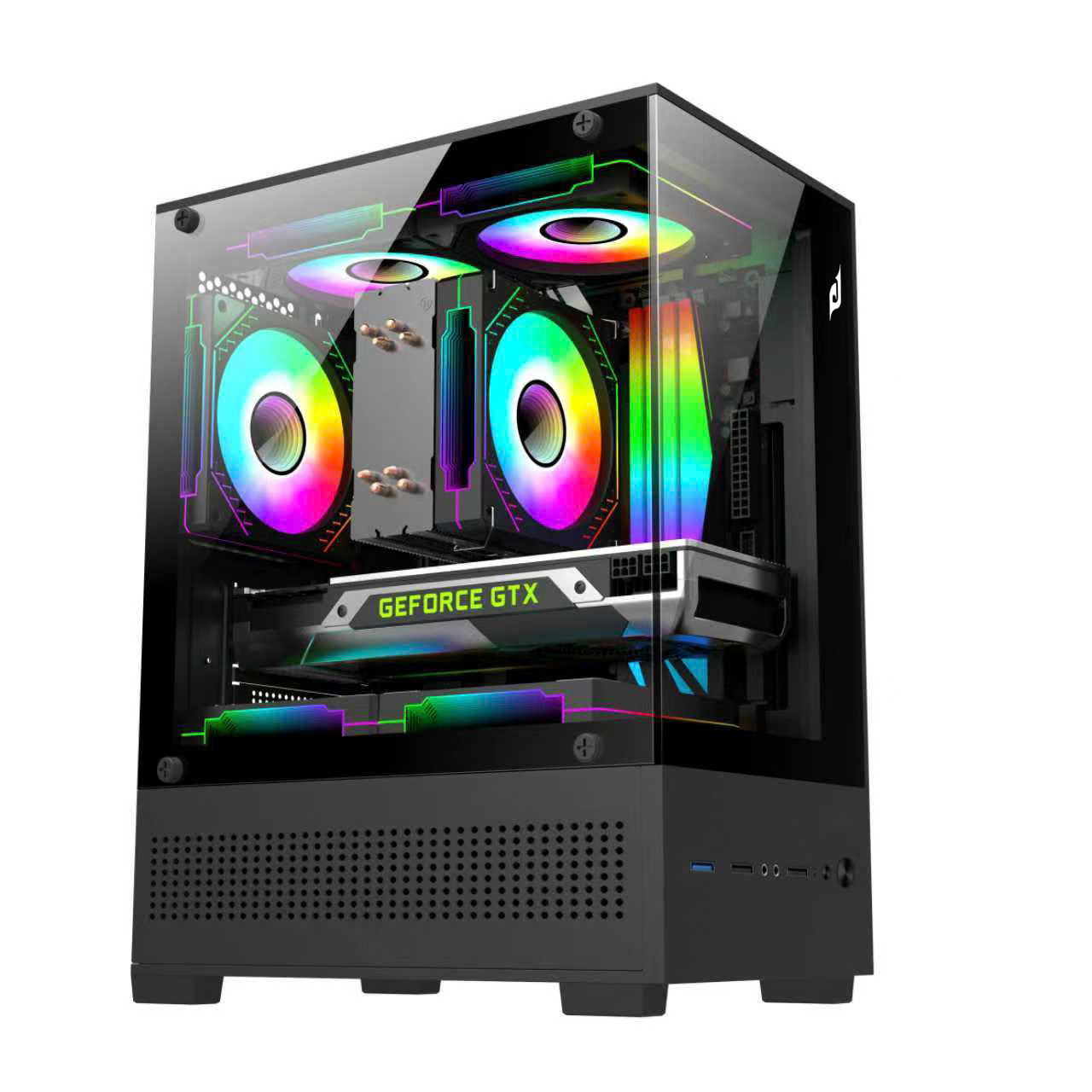 Vỏ Case 2 Mặt Kính Cường Lực EDRA ECS1303H (M-ATX/Mid Tower)
