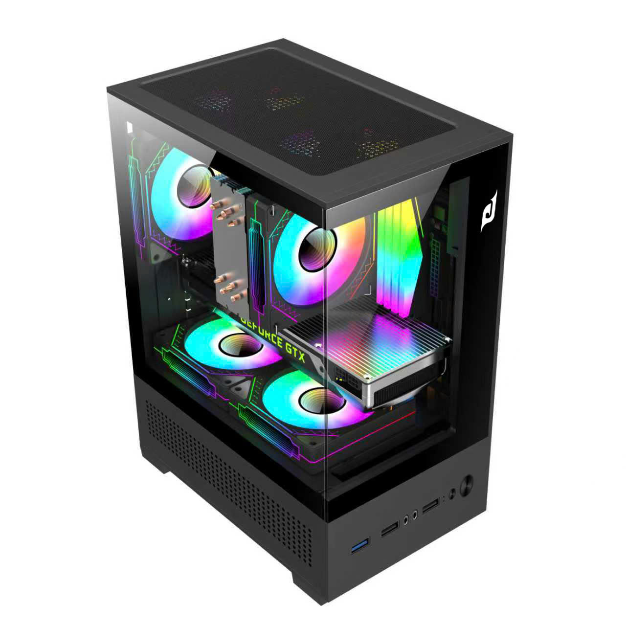 Vỏ Case 2 Mặt Kính Cường Lực EDRA ECS1303H (M-ATX/Mid Tower)