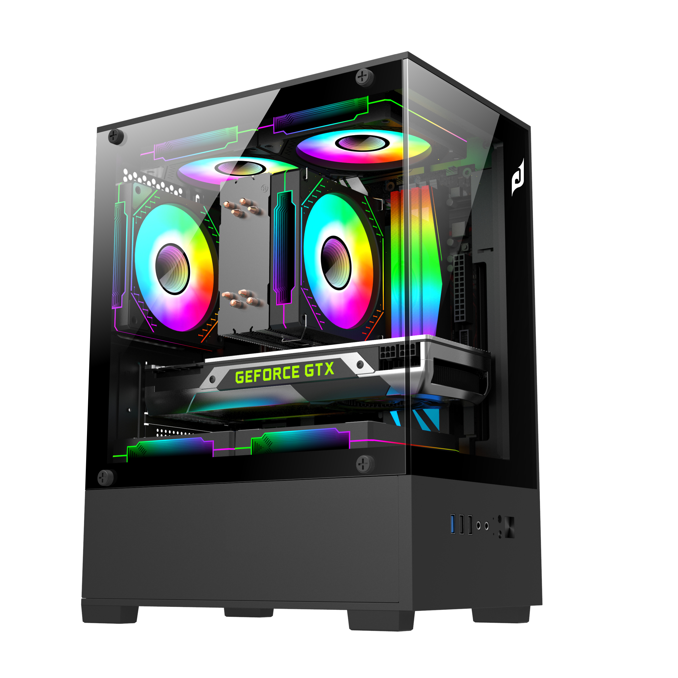 Vỏ Case 2 Mặt Kính Cường Lực EDRA ECS1303 (M-ATX/Mid Tower)