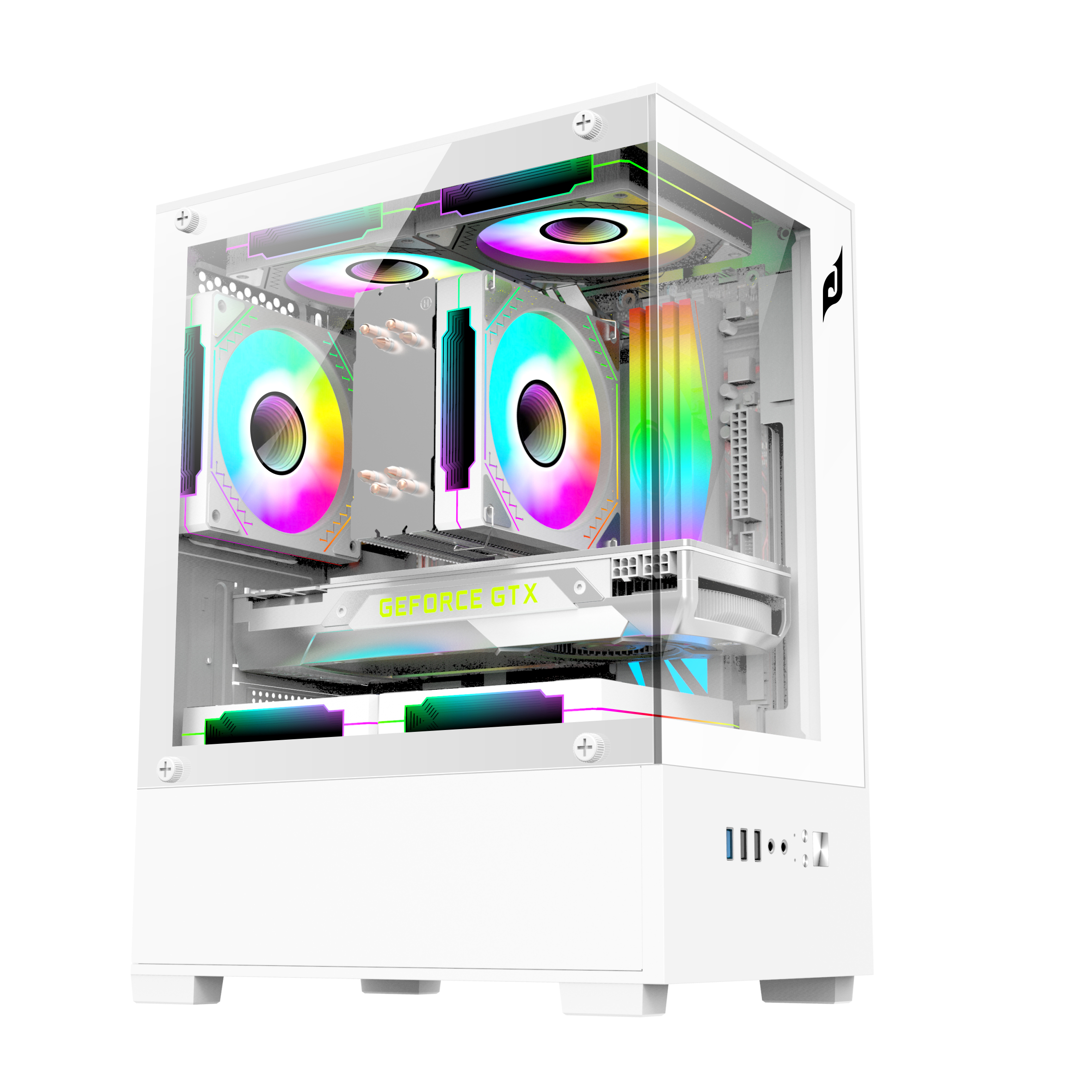 Vỏ Case 2 Mặt Kính Cường Lực EDRA ECS1303 (M-ATX/Mid Tower)