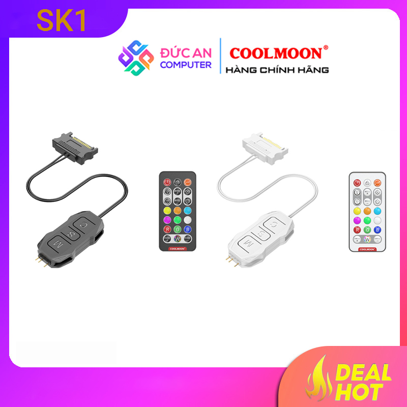 Bộ Hub Coolmoon SK1 Điều Khiển Led ARGB 3 Pin 5v - Nút Bấm Cố Định và Remote