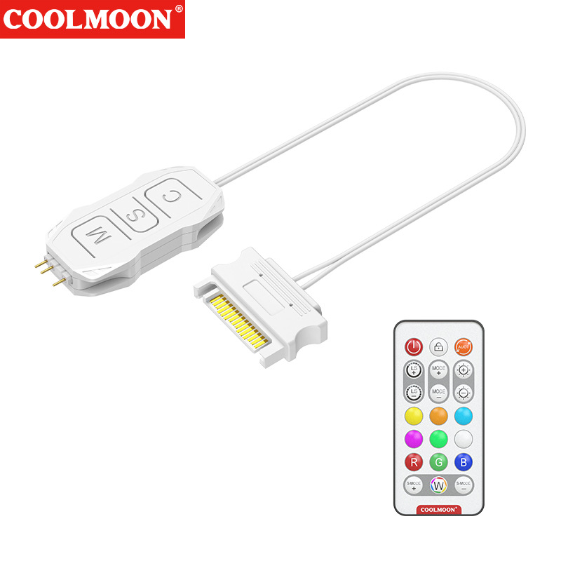 Bộ Hub Coolmoon SK1 Điều Khiển Led ARGB 3 Pin 5v - Nút Bấm Cố Định và Remote