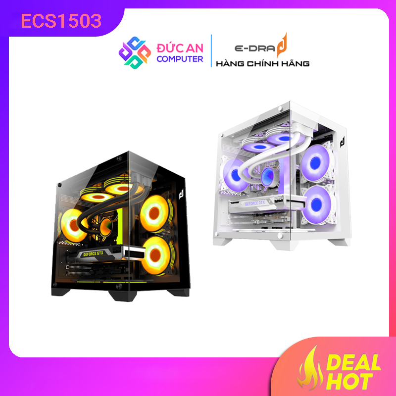 Vỏ Case 2 Mặt Kính Cường Lực EDRA ECS1503 (M-ATX/Mid Tower)