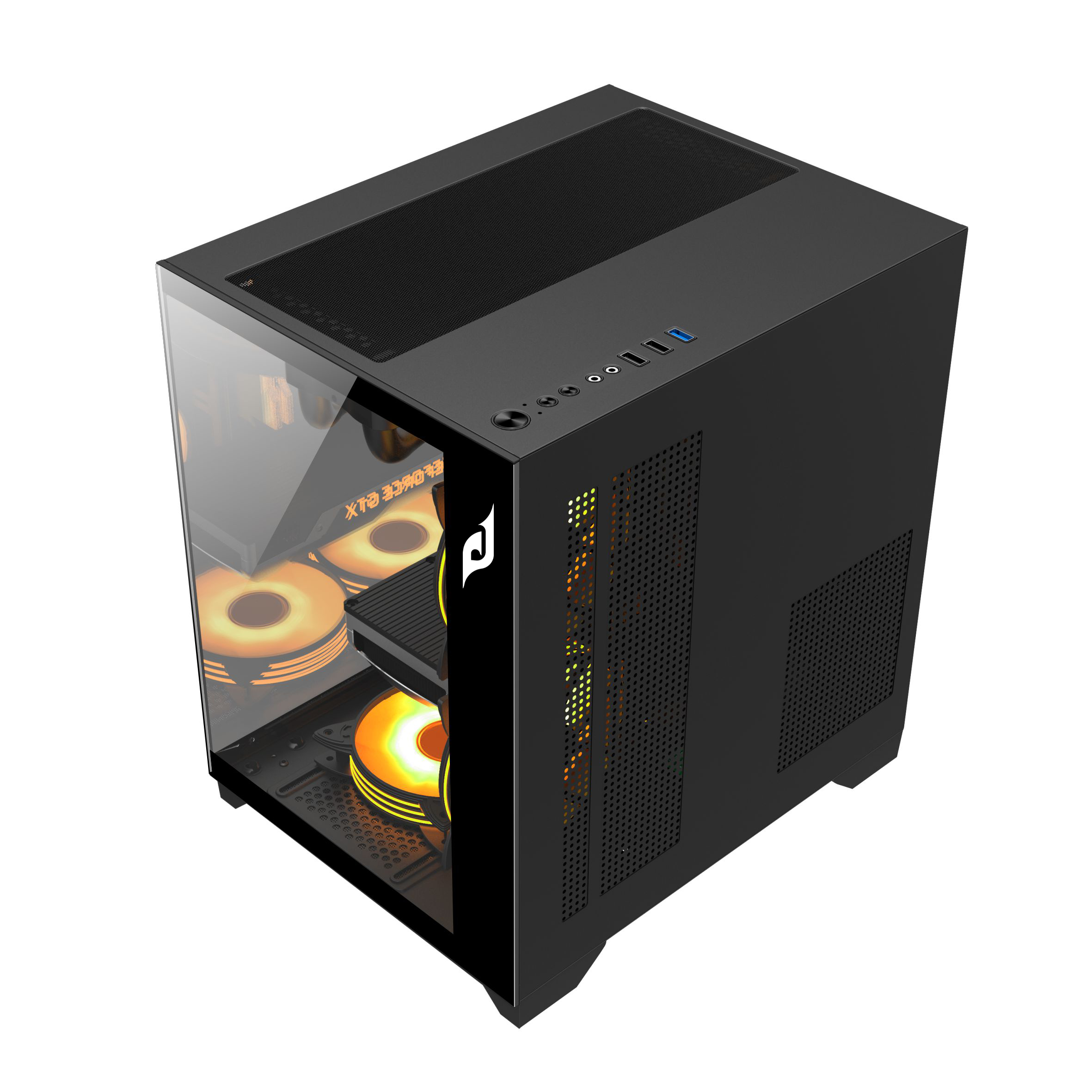 Vỏ Case 2 Mặt Kính Cường Lực EDRA ECS1503 (M-ATX/Mid Tower)