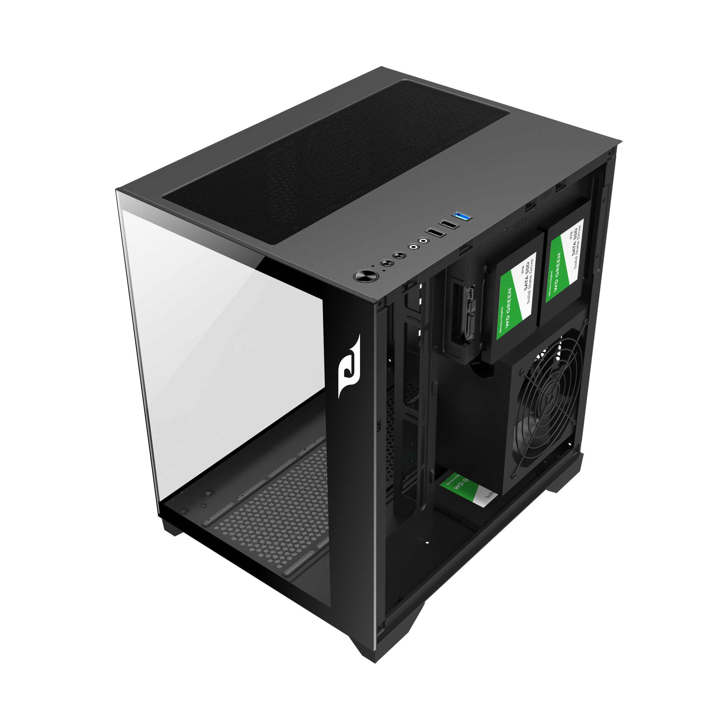 Vỏ Case 2 Mặt Kính Cường Lực EDRA ECS1503 (M-ATX/Mid Tower)