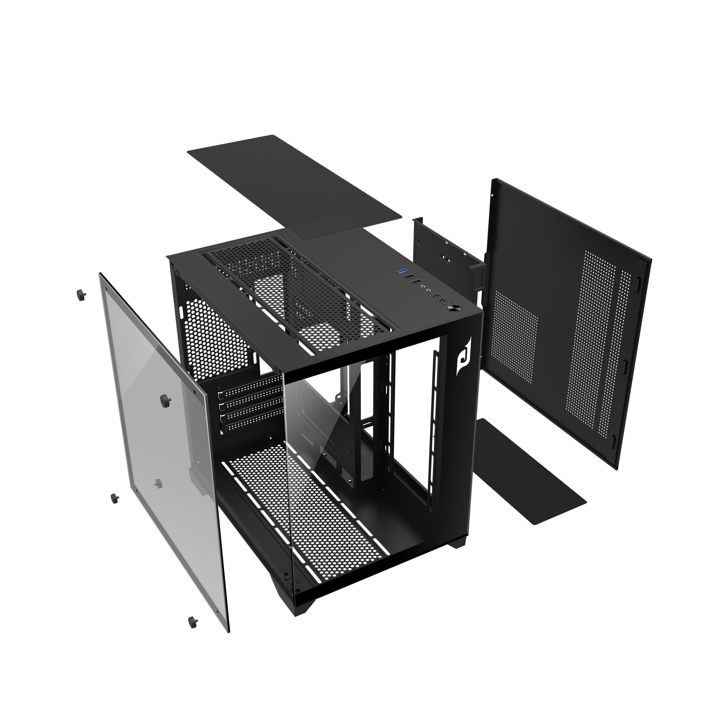 Vỏ Case 2 Mặt Kính Cường Lực EDRA ECS1503 (M-ATX/Mid Tower)