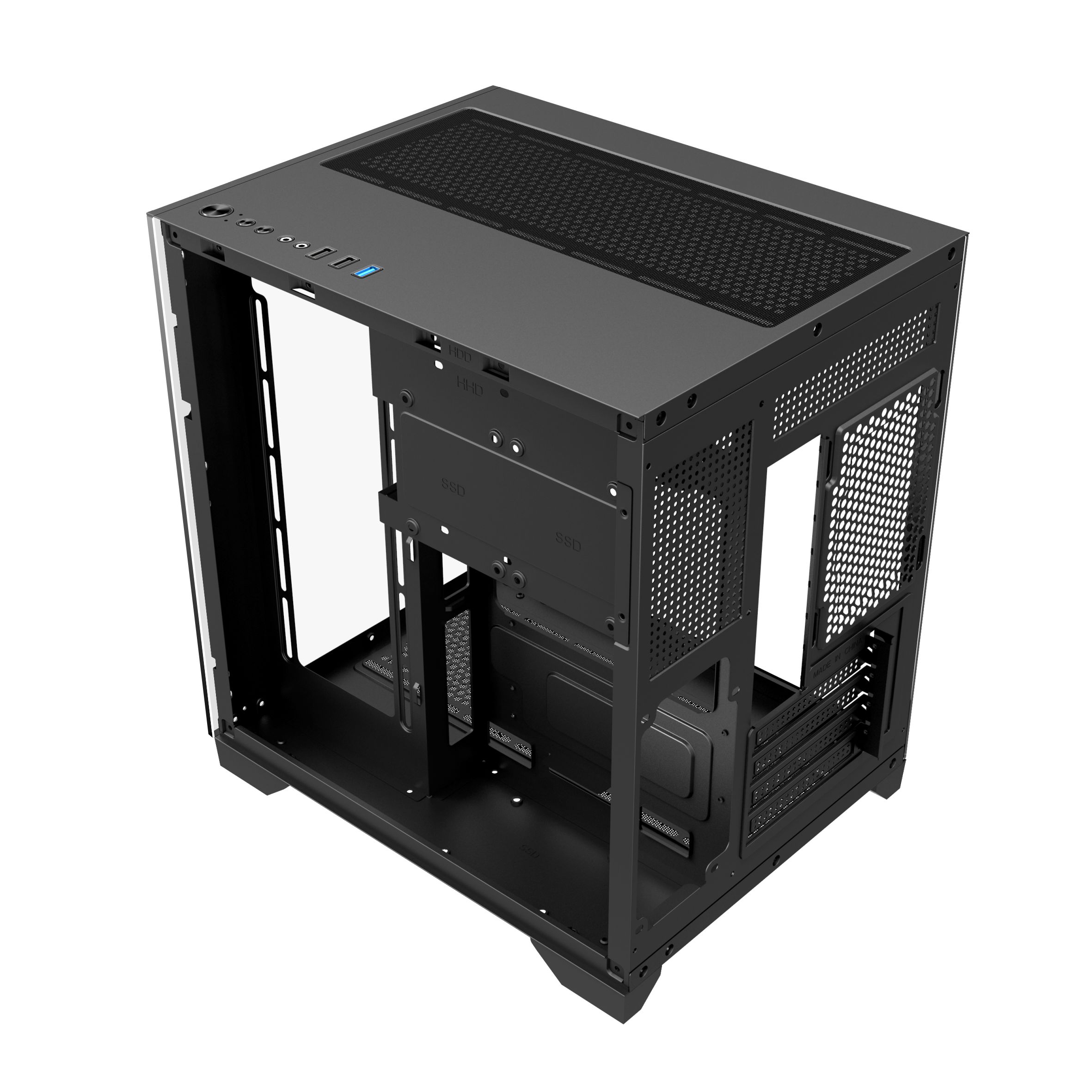 Vỏ Case 2 Mặt Kính Cường Lực EDRA ECS1503 (M-ATX/Mid Tower)