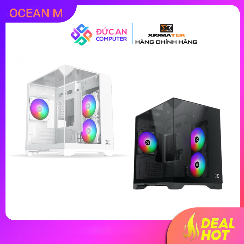 Vỏ Case 3 Mặt Kính Cường Lực Xigmatek Ocean M Nano (M-ATX/Màu Đen/Màu Trắng)