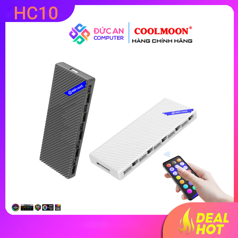 Bộ Hub Coolmoon Hifrost HC10 Dùng Cho Fan Led ARGB Có Điều Tốc PWM