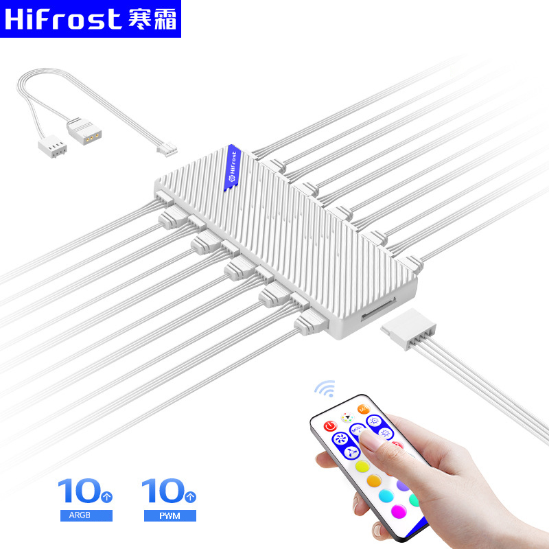 Bộ Hub Coolmoon Hifrost HC10 Dùng Cho Fan Led ARGB Có Điều Tốc PWM