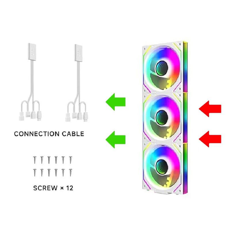 Bộ Kit 3 Quạt Tản Nhiệt Jungle Leopard V2 Interstellar Led ARGB (Ghép Nối Không Dây) - Kèm 2 Dây Kết Nối