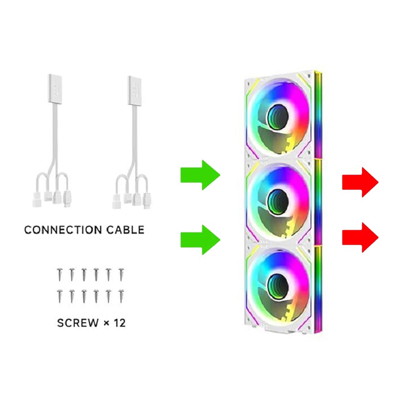 Bộ Kit 3 Quạt Tản Nhiệt Jungle Leopard V2 Interstellar Led ARGB (Ghép Nối Không Dây) - Kèm 2 Dây Kết Nối