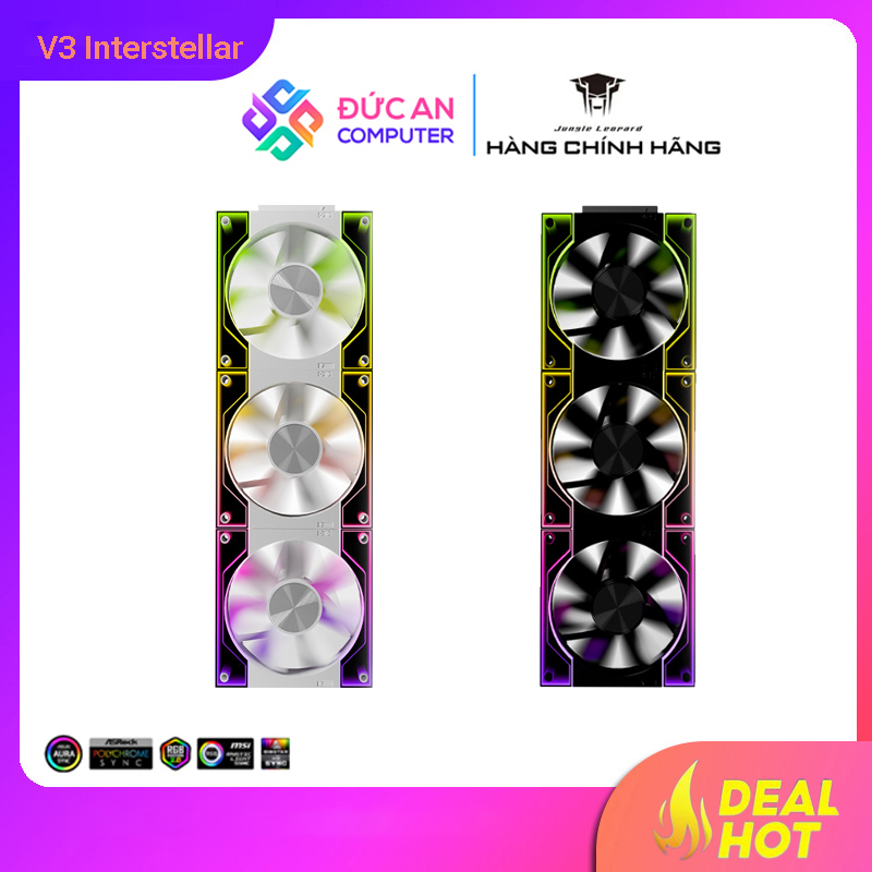 Bộ Kit 3 Quạt Tản Nhiệt Jungle Leopard V3 Interstellar Led ARGB (Ghép Nối Không Dây) - Kèm 3 Dây Kết Nối