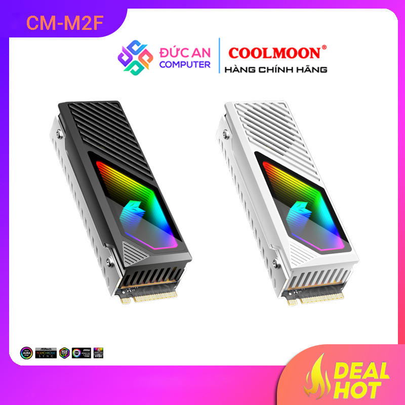 Tản Nhiệt SSD M.2 Coolmoon M2F Led ARGB - Có Quạt Tản Nhiệt