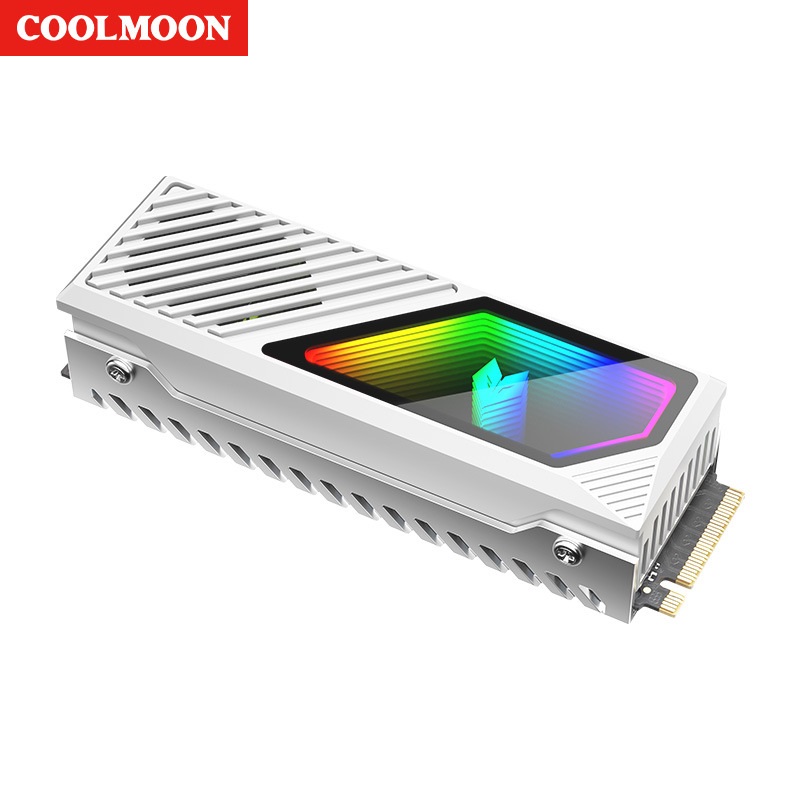 Tản Nhiệt SSD M.2 Coolmoon M2F Led ARGB - Có Quạt Tản Nhiệt