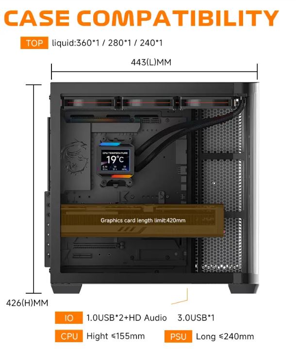 Vỏ Case 2 Mặt Kính Cường Lực Jungle Leopard AC-01 (E-ATX)