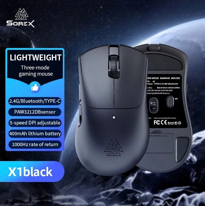 Chuột không dây Gaming Sorex X1 - Màu Đen / Trắng