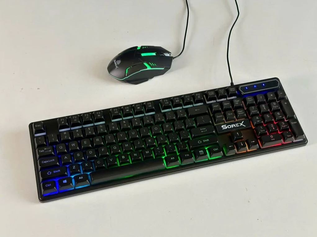 Bộ phím chuột Sorex KM2025 (Có Led) - Màu Đen / Trắng