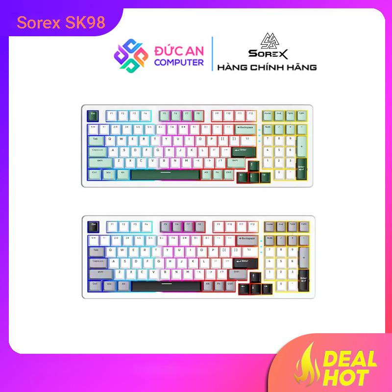 Bàn phím cơ không dây Sorex SK98W - Mix Keycap