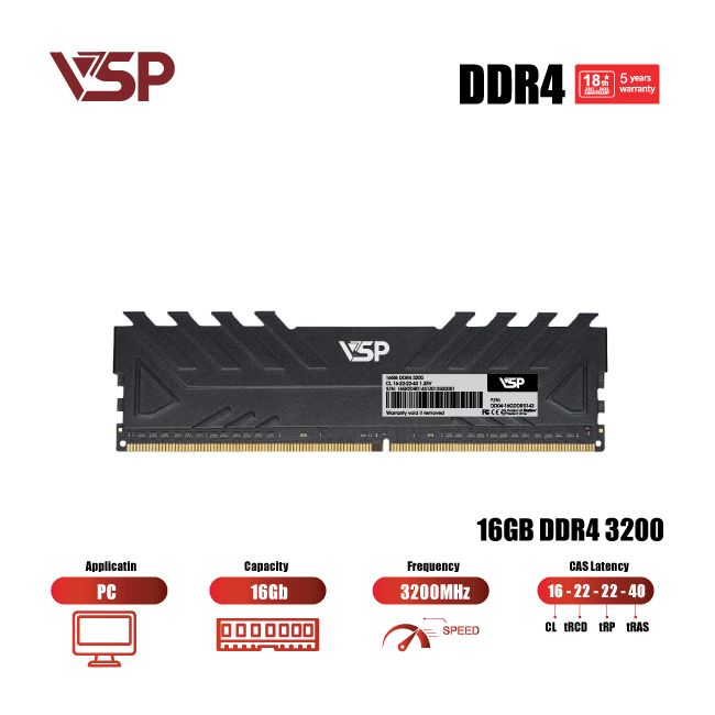 RAM Desktop VSP 16GB (1x16GB) DDR4 3200MHz