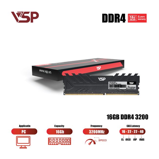 RAM Desktop VSP 16GB (1x16GB) DDR4 3200MHz