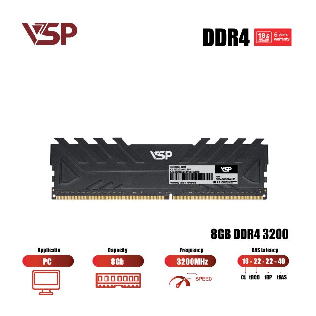 RAM Desktop VSP 8GB (1x8GB) DDR4 3200MHz