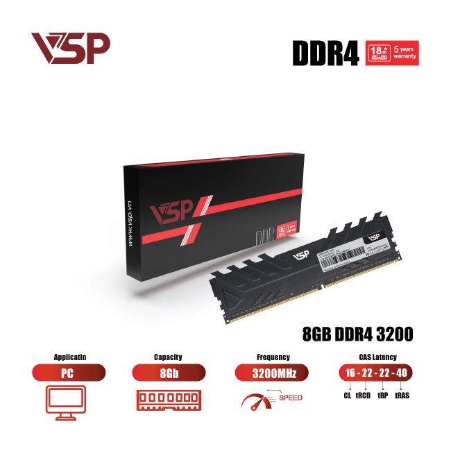 RAM Desktop VSP 8GB (1x8GB) DDR4 3200MHz