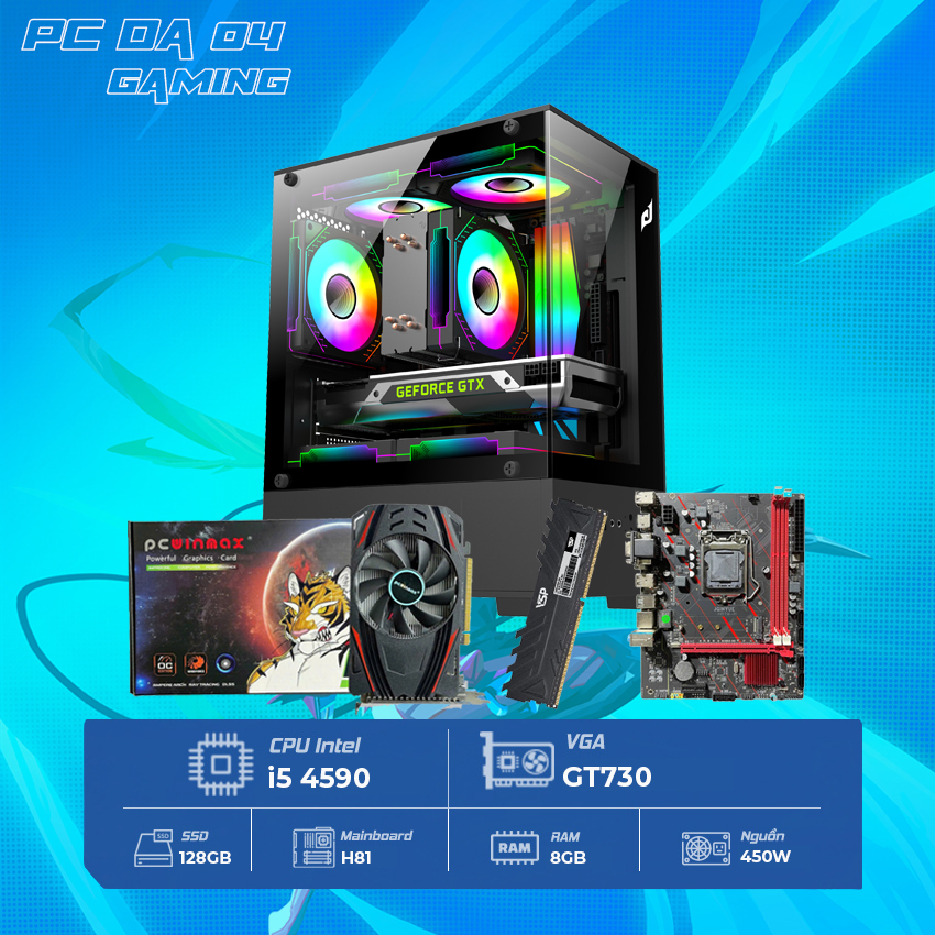 Case Máy Chơi Game DAPC04 (H81, Intel Core i5, Ram 8GB, VGA GT730)